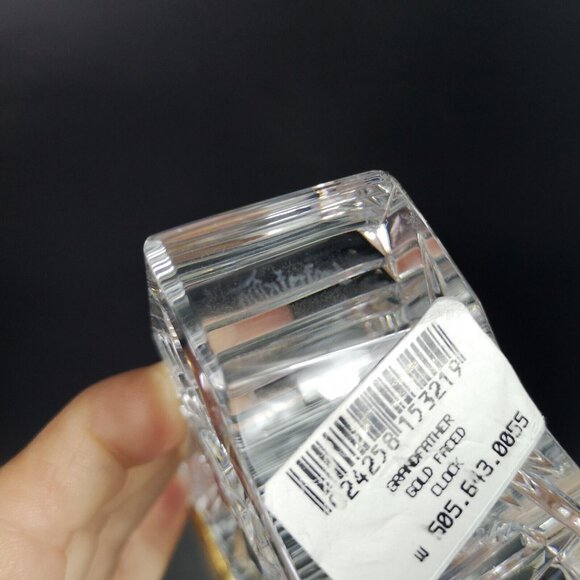 WATERFORD  Ireland Crystal Grandfather Gold Faced Clock Signed Needs Battery - Picture 7 of 15